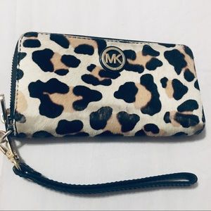 Michael Kors Leopard Print Wristlet